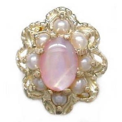 A1605 14K PINK PAUA WITH PEARLS SLIDE 